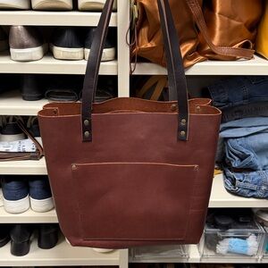 Portland, leather, large, cognac  Tote Bag
